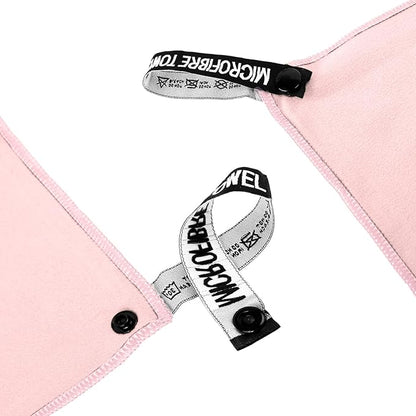 Microfiber Travel Towel, Soft Lightweight Quick Dry Towel, Super Absorbent Compact Travel & Sports & Beach Towels for Camping, Backpack, Gym, Swimming, Yoga, Hiking (S:16"×32" -Pink)