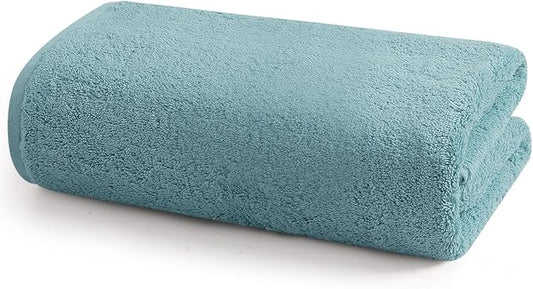 SEMAXE Bath Towel for Bathroom, 100% Cotton Towel with Hanging Loop and Smart Tag, Hotel & Spa Quality Soft Absorbent Towel, Gift Box Packaging, 1 Pc Blue Bath Towel, 54" L x 27" W