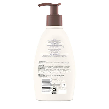 Aveeno Stress Relief Moisturizing Body Lotion with Lavender Scent, Natural Oatmeal to Calm & Relax, Non-Greasy Daily Stress Relief Lotion, 12 fl. oz