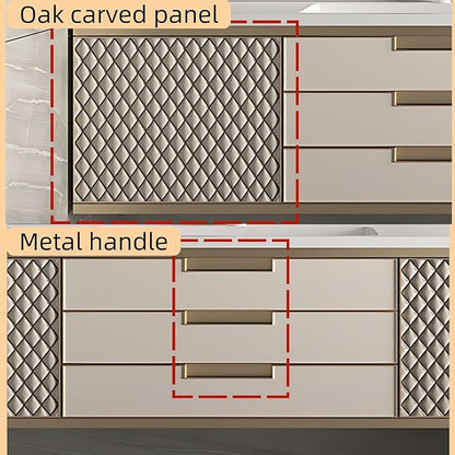 68IN Modern Bathroom Vanity - Wall-Mounted Bathroom Cabinet with LED Light | Intelligent Defogging Mirror Cabinet Includes Time Display Function, 2 Drawers & 2 Storage Cabinets (Style A)