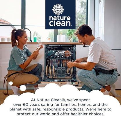 Nature Clean All Natural Dishwasher Rinse Aid Cleaner, Liquid Dishwasher Rinse Agent for Spot-Free Glass & Cutlery in Hard Water, Non Toxic Dish Washer Rinse Aid & Stain Remover, 8 oz/250ml, Pack of 3