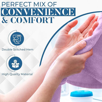 DAN RIVER 6-Pack Premium Hand Towels (16x28 Inches) - 100% Cotton, Ultra Soft, Lightweight, Highly Absorbent Towels for Bathroom, Spa, Gym, Salon, Hotel, and Travel - 550 GSM - Lavender