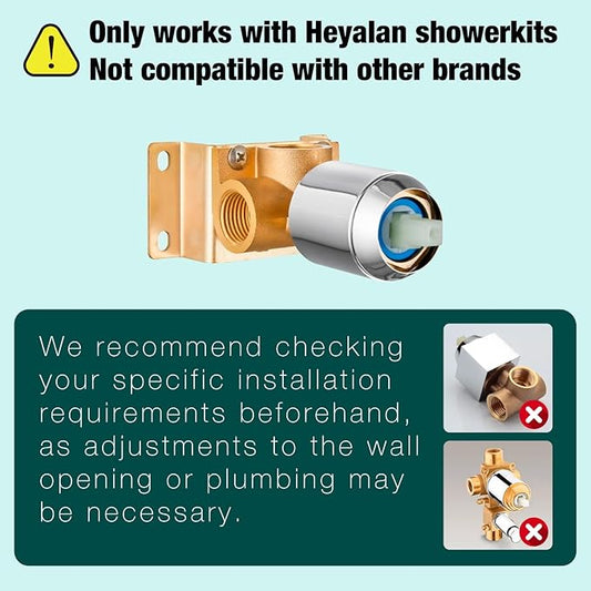 Heyalan 8 Inch Shower Head and Handle Set Square Shower Faucet Set Bathroom Rainfall Shower System Stainless Steel Showerhead Single Function Shower Trim Kit,Female Thread Valve,Polished Chrome