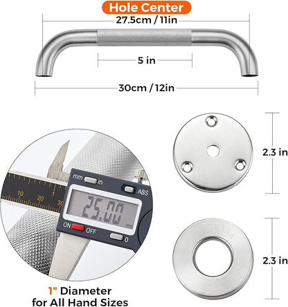 Grab Bars for Shower, 1 Pack 12-Inch Anti Slip Shower Handles for Elderly, Safety Shower Grab Bar, Stainless Steel Handicap Grab Bars for Bathroom,Toilet (Brushed Nickel, 1" Diameter)
