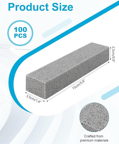 100 Pcs Pumice Stick for Toilet Cleaning, Pumice Stone for Cleaning Stove Grates, Oven, Bathroom, Grill, Kitchen, Sinks,Toilet Hard Water Stain Remover