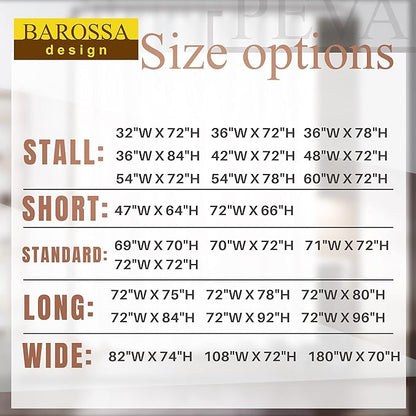Barossa Design RV Shower Curtain Liner with 3 Magnets - 47" x 64" Camper Shower Curtain for Travel Trailers, Waterproof PEVA Liner for Camping Stall, PVC Free, Metal Grommets - Clear, 47x64