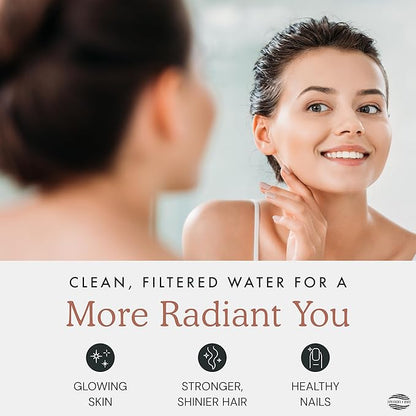 Filtered Shower Head for Hard Water | Reduce Chlorine & Heavy Metals for Improved Skin & Hair Health | High Pressure Water Softener Shower Head [Chrome]