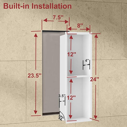Shower Niche, Stainless Steel Elegant Bathroom Niche, No Tile Needed Recessed Shower Shelf Organizer for Storage
