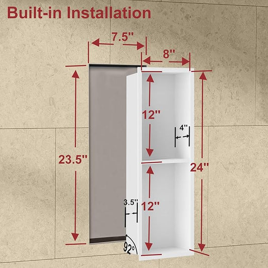 Shower Niche, Stainless Steel Elegant Bathroom Niche, No Tile Needed Recessed Shower Shelf Organizer for Storage