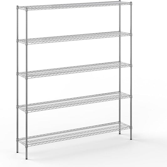 14" Deep x 72" Wide x 86" Height Wire Shelving Kit | 5-Tier | NSF Commercial Storage Rack Unit