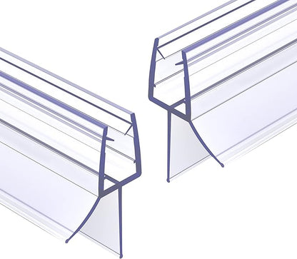 Frameless Ultra Clear Shower Door Bottom Seal 3/8"(10mm) Thick 36"(914mm) Long 2 Pack,Soft Bathroom Door Sweep Rubber Clip,Glass Shower Door Seal Strip Stop Shower Leaks,Fit for Doors Windows