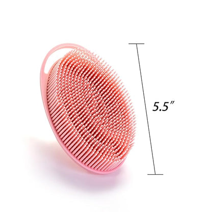 Premium Sensory Brush for Kids or Autism,Soft Silicone Body Scrubber,2 in 1 Sensory Room Occupational Therapy Brushes,Silicone Loofah,Pets Shower Brush Bath Brush Shampoo Brush(hangable-Spikes-Pink)