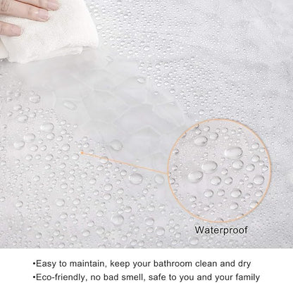 WELTRXE Shower Curtain Liner 8G EVA with 3 Magnets, Waterproof Clear Shower Curtains with 3D Water Cube Design, Heavy Duty Plastic Bathroom Shower Liner for Shower Stall, Bathtubs, 72 x 72,12 Hooks