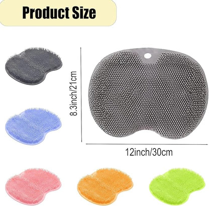 Shower Foot Scrubber Mat with Non-Slip Suction Cups, Exfoliating Foot and Back Washer Pad for Bathtub and Shower Floor (Pink)