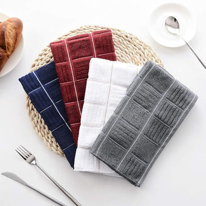 Anyi 100% Cotton Kitchen Towels, Absorbent Dish Towels with Hanging Loop, Soft Kitchen Hand Towels for Washing Drying Dishes(16x26, Set of 3, Redwhite)