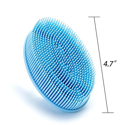 Premium Sensory Brush for Kids or Autism,Soft Silicone Body Scrubber,2 in 1 Sensory Room Occupational Therapy Sensory Brushes,Silicone Loofah,Pet Shower Brush Bath Brush Shampoo Brush(Spikes-Black)