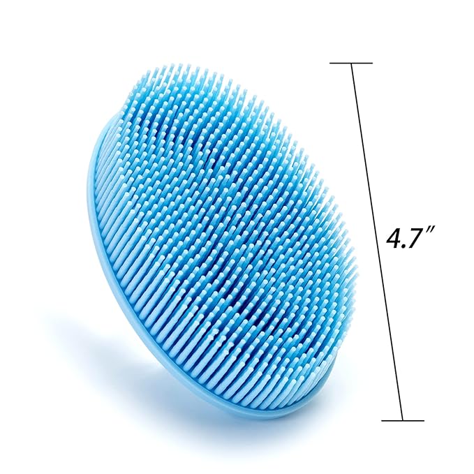 Premium Sensory Brush for Kids or Autism,Soft Silicone Body Scrubber,2 in 1 Sensory Room Occupational Therapy Sensory Brushes,Silicone Loofah,Pets Shower Brush Bath Brush Shampoo Brush(Spikes-Pink)