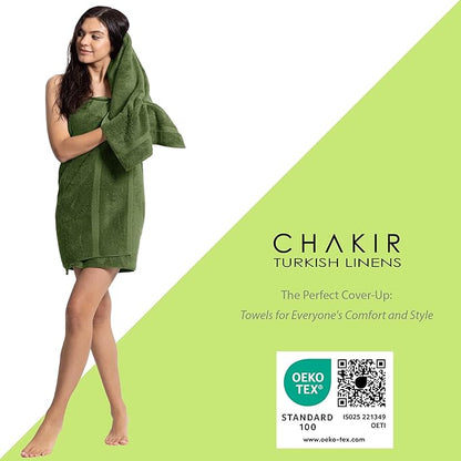 Chakir Turkish Linens Luxury Spa and Hotel Quality Premium Turkish Cotton 6-Piece Towel Set (2 x Bath Towels, 2 x Hand Towels, 2 x Washcloths)