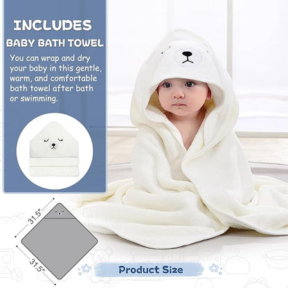MoreFeel Collapsible Baby Bathtub for Newborn with Thermometer & 1 Soft Floating Cushion & 1 Bath Net,Portable Travel Bathtub with Drain Hole, Durable Foldable Baby Tubs for Infants to Toddler