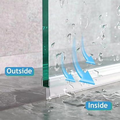 Shower Door Seal, 4 PCS 3/8" X 36" Glass Door Bottom Seal, Ultra Clear Frameless Shower Doors Strip, Stop Shower Leaks and Create a Water Barrier for 3/8 Inch (10mm) Glass