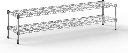 14" Deep x 60" Wide x 14" Height Wire Shelving Kit | 2-Tier | NSF Commercial Storage Rack Unit