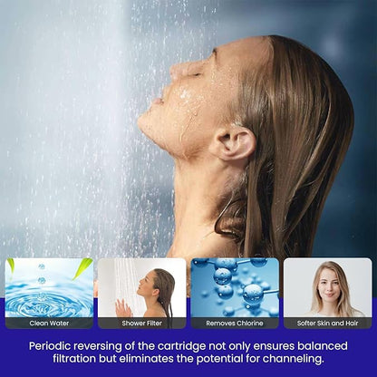 Crystal Quest Shower Filter with Shower Head - Gold - Advanced Multi Stage Filtration for Cleaner Water - Removes Chlorine, Heavy Metals - Promotes Healthier Skin, Softer Hair - Long-Lasting