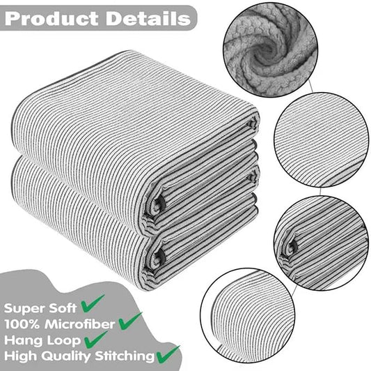 2-Pack Microfiber Bath Towels (27x54 Inches) - Ultra Soft & Quick Dry, 3X Absorbency, Lightweight for Gym, Yoga, Travel & Spa - Perfect for Home, Fitness & Post-Workout,