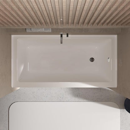 Acrylic Skirted Drop-In Bathtubs 60×30 Inch – Right Hand Drain & Overflow Drop-In Bathtub,Compact Alcove Soaking Bath Tub for Small Bathrooms,Comfortable Deep Soak with Smooth Surface,Recessed Bathtub