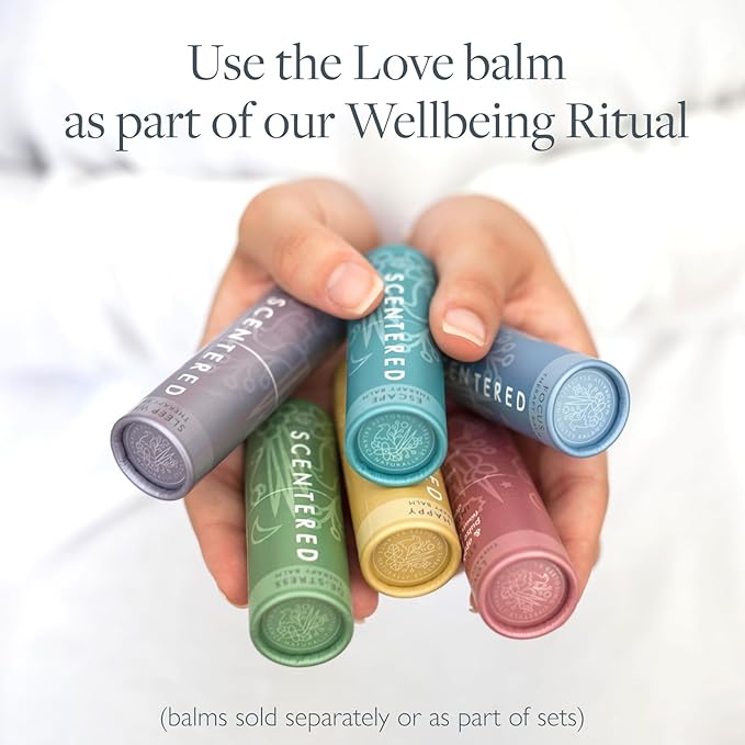 Scentered Aromatherapy Balm Stick - Love - Rose Essential Oils Rub On for Emotional Regulation & Balance - Rose, Cedarwood, Ylang Ylang - Self-Care Stocking Stuffers for Women
