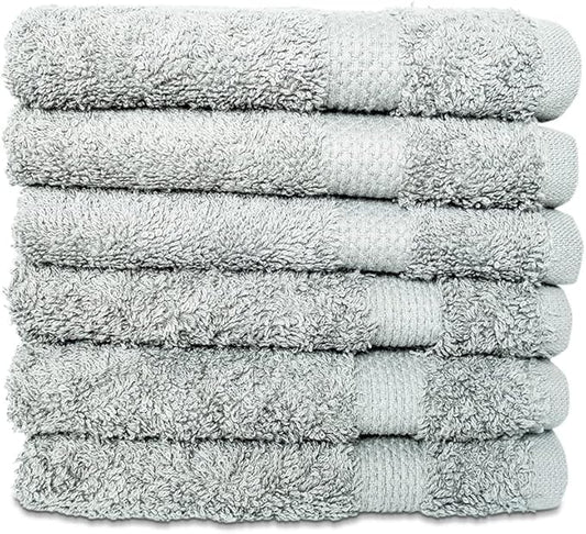 Hencely Premium 6-Pack Washcloths 12x12 Inches Soft Turkish Cotton High Absorbent and Quick Dry Dishtowel for Kitchen and Bath (Wash Cloth 6 Pack, Light Green)
