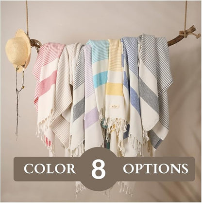 Ruvy Home Basics 2 Pack Turkish Beach Towels – Oversized Quick-Dry Bath Towels (40 x 72 Inches) – 100% Cotton Large Towels for Pool, Yoga, Travel, Camping Essentials, and Bathroom Decor - Black