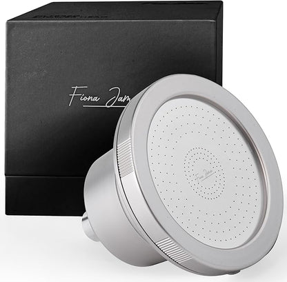 Fiona James Filtered Shower Head – High Pressure Shower Filter for Hard Water, Chlorine Removing, 20-Stage Filtration for Healthy Hair & Skin (Brushed Nickel)