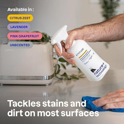 ATTITUDE All Purpose Cleaner Spray, EWG Verified, Vegan, Made with 94% Plant-Based Ingredients, Streak-Free for Kitchen, Bathroom, Glass & More, Lavender, 27.1 Fl Oz (Pack of 3)