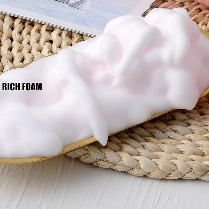 2 Oz Empty Foam Pump Bottle (12PCS) Travel Foaming Soap Dispenser for Hand Soap, Lash Shampoo Cleanser (White&Gold)