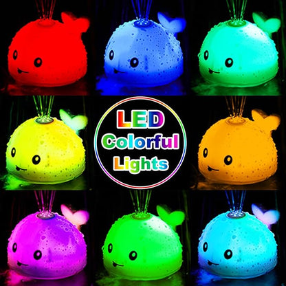 Bath Toys for Kids Ages 1-3 - Christmas Stocking Stuffers for Toddlers - 1 Year Old Girl Boy Gifts 1st First Birthday Gifts - Light Up Whale Sprinkler Bathtub Water Pool Toys for Babies 6-12-18 Months