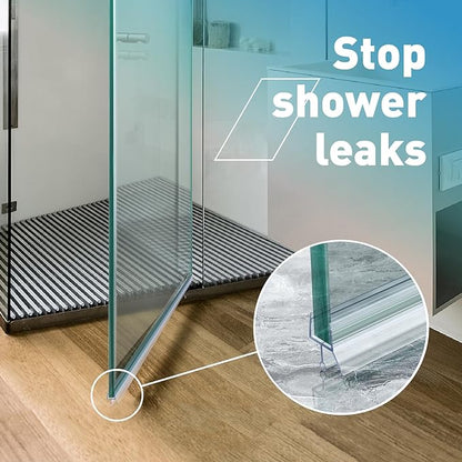 Shower Door Bottom Seal,2 PCS 5/16" X 36" Shower Sweep for 5/16 Inch Glass,Frameless Glass Seal Strip to Seal 11mm Gap,Stop Shower Leaks and Create a Water Barrier