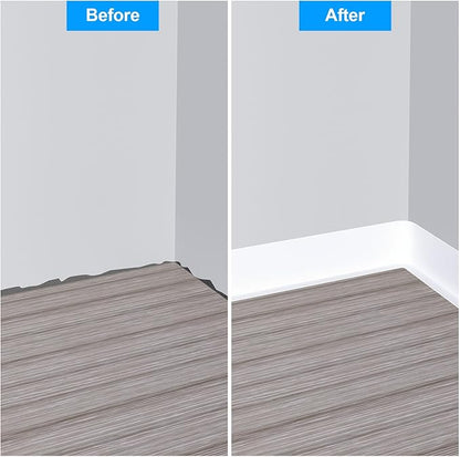 Duzzy Flexible Baseboard Molding Trim, 5 Inch(W) x 20 Feet(L) Peel and Stick Rubber Wall Trim Molding, Self-Adhesive Vinyl Wall Base Cove Base