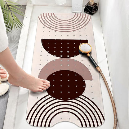 Rainbow Bathtub Mat Non Slip, Baby Bath Mat for Tub Rubber Tub Mat, Kids Bath Mats for Bathroom Modern Abstract Anti Slip Shower Mat with Suction and Drain Holes Machine Washable, 40″X16″