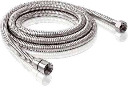 PHASAT 98-Inch Long Indoor Outdoor Shower Tube Replacement Stainless Steel Handheld Shower Hose, Brushed Nickel,A3107N-2.5
