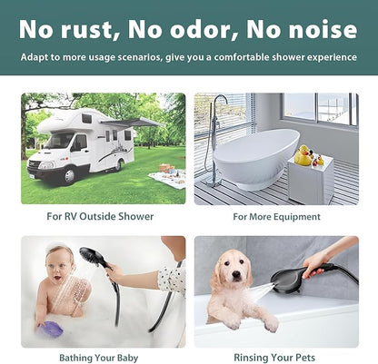 Shower Hose Replacement For Cleaning 304 Stainless Steel Shower Head Hoses 59 Inches High Pressure Bidet Hose Flexible Rose Gold Extension Showerhead Hoses Extra Long (Black, 58 In)