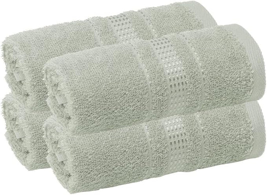 Melissa Linen, Fingertip Towels 4 Pack, 100% Turkish Cotton, Small Hand Towels for Body and Face, 12 x 18 in, Soft and Absorbent, Quick Dry, (Mint Green Fingertip Hand Towels)
