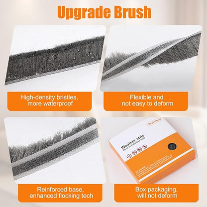 33.3FT Self-Adhesive Weather Stripping Seal for Door Frames and Sliding Windows, Weatherstripping for Soundproofing, Dustproof, Window Insulation for Winter, 0.35'' Wide x 0.2'' Thick, Grey