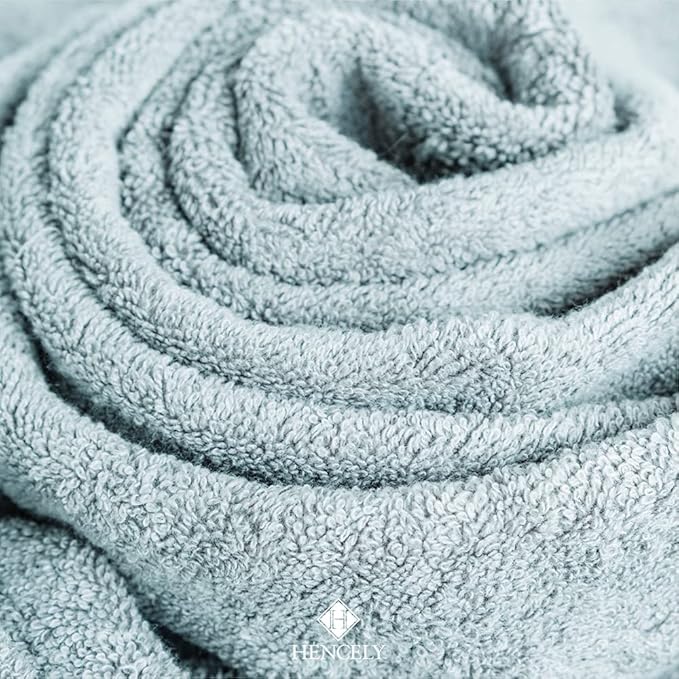 Hencely 18-Piece Bath Towel Set - High Absorbency, Quick Drying - 100% Soft Turkish Cotton - 6 Bath Towels, 6 Hand Towels, 6 Washcloths - Bathroom, Home, Hotel, Spa, and Gym - 18-Pack Water Green