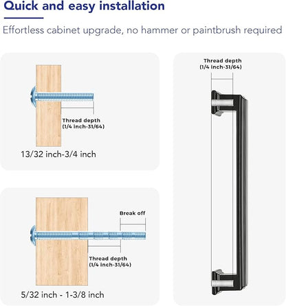 Ravinte Hardware 1 Pack Matte Black Cabinet Pulls, 5 Inch (128mm) Hole Center Zinc Alloy Drawer Handles for Kitchen Cabinets, Cupboards, Dressers, Square Solid Metal Hardware