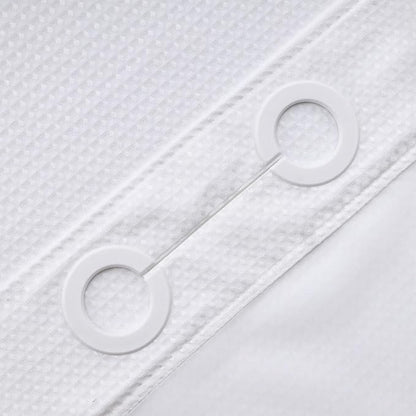 River Dream Extra Long Shower Curtains No Hooks Waffle Weave Shower Curtain with Snap in Liner - 71W x 86H,Hotel Grade,Spa Like Bath Curtain,White