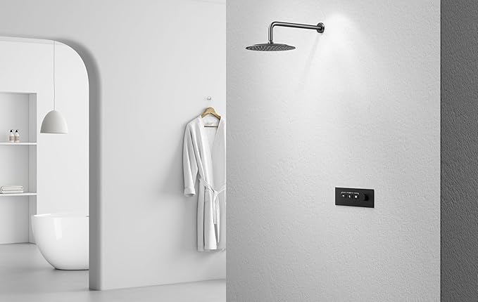VBFF-Shower Head,rain shower head, 10 inch- Round Shower Head, 1.8 GPM Flow Rate, rainfall showerhead,VBFF12 (Matte Black)