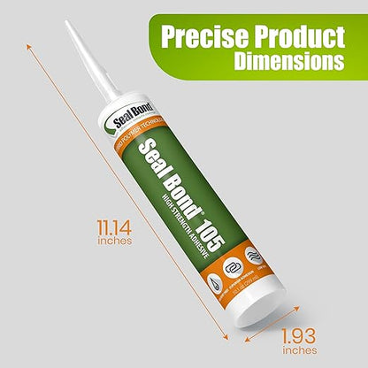 105 Adhesive Sealant – Marine/Industrial Grade, High Strength, UV Resistant, Flexible, Non-Flammable, Waterproof – Superior to Silicone – 10.1 oz – Black