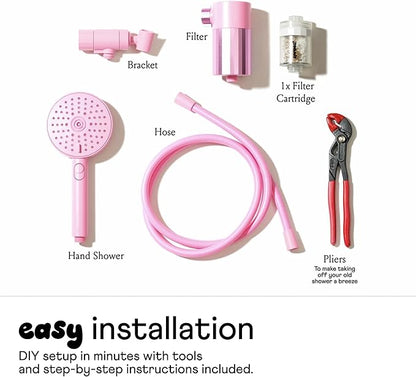 Sproos - Handheld Showerhead, High Performance Filtration System for Healthier Hair and Skin, Extra Long 70 Inch Hose, 3 Customized Spray Functions, 6 Colors (Moonlight, Shower Filter Set)