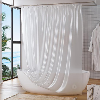 Titanker Plastic Shower Curtain Liner 72 x 72 Frosted Shower Liner Waterproof Lightweight Cute Shower Curtains for Bathroom with Magnets and Rustproof Grommets