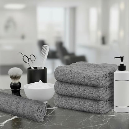 24 Pack Dark Grey Hand Towels 100% Cotton Spa Towel – 16x27 inches Highly Absorbable Facial Towels Gym, Hair, Face, Bulk Small Towels (Not Bleach Proof)